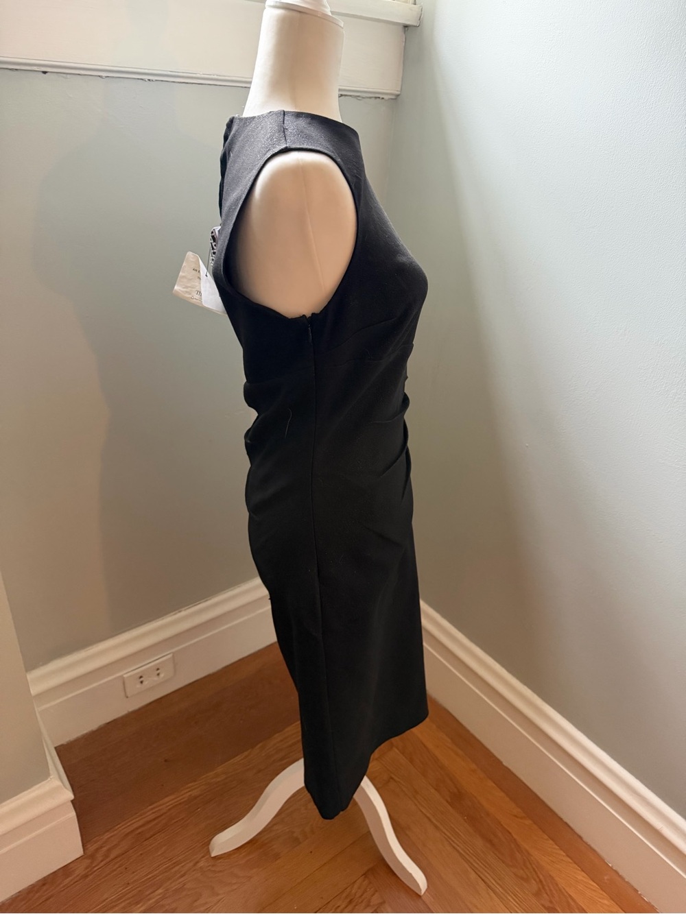 NWT Diane Von Furstenberg DVF Glennie Metallic Black Sheath Dress Size 8 - Picture 3 of 8
